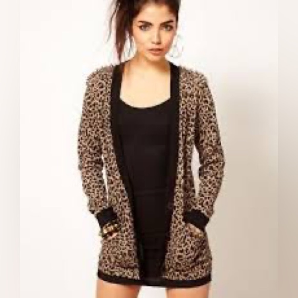 Urban Outfitters Leopard print studded cardigan